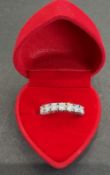Jewellery : 18ct Gold ring with 7 large diamonds (tested), ring not hallmarked but tests as 18ct