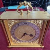 Yellow Metal carriage clock , mechanical wind, working