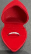 Jewellery :Very fine 18ct White Gold and Diamond ring Size L 1.96g, very clear English 750 hallmarks