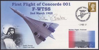 COLLECATBLE STAMPS 2007 CONCORDE anniversary cover signed by Capt Peter Baker