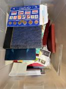 COLLECTBALE STAMPS Large tub of various albums, covers stamps etc . great rummage box