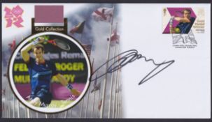 COLLECTABLE STAMPS Andy Murray signed London Olympic Gold Medal cover