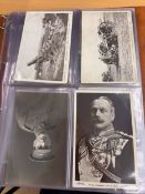 POSTCARDS Album of Military cards WWI period, mainly photographic soldiers in uniform etc (29