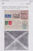 COLLECTABLE STAMPS 13th Sept 1936 Schlesinger Air Race crash, crashed in Cairo, signed Rose and J