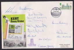 COLLECTABLE STAMPS 1970 Kent County Cricket 100th anniversary cover, team signed (13 signatures),