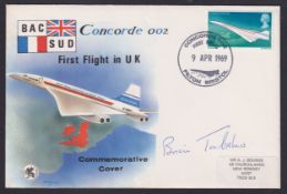 COLLECTABLE STAMPS BRIAN TRUBSHAW signed 1969 Concorde first flight cover 9th April 1969