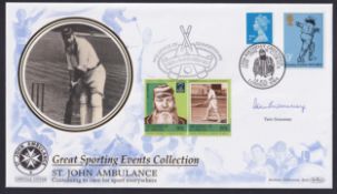 COLLECTABLE 1998 St Johns Ambulance Sporting Events Cricket cover, signed Tom Graveney