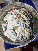COLLECTABLE STAMPS Tin of All Worlds off paper many 1000's of stamps mint and used