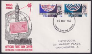 COLELCTABLE STAMPS GREAT BRIATIN 1965 ITU PHOS Illustrated first day cover 15th Nov 1965