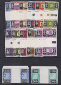 COLLECTABLE STAMPS Guernsey 1969 Thick and Thin definitive sets on 2 stock pages, scarce in gutter