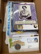 COLLECTABLE STAMPS Flat box of GB coin covers including Benham, good lot