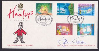 COLLECTABLE STAMPS GREAT BRITAIN 1987 Christmas FDC, Hamleys OFFICIAL cover signed by John Craven
