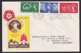 COLLECTABLE STAMPS GREAT BRIATIN 1957 Scouts Jamboree Illustrated first day cover with Sutton