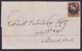 COLLECTABLE STAMPS GREAT BRITAIN 1842 wrapper from Bristal Leeds to Bradford, with UDC cancel and