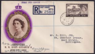 COLLECTABLE STAMPS GREAT BRITAIN 1955 2/6 Castle on Illustrated first day cover Nottingham 23rd Sept