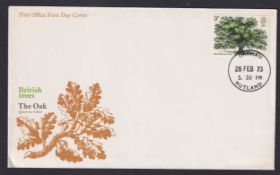 COLLECTABLE STAMPS GREAT BRITAIN 1973 British Oak First Day Cover cancelled by OAKHAM CDS