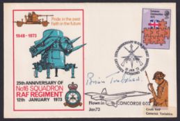 COLLECTABLE STAMPS BRIAN TRUBSHAW 1973 Concorde cover signed by test pilot Brian Trubshaw