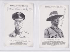 COLLECATABLE Collection Victoria Cross winners signed cards the BROOKLET Collection cards (28) great