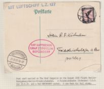 COLLECTABLE STAMPS 1930 Graf Zeppelin card Berlin Konigsberg Berlin Friedrichshafen, red Befordert