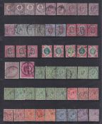 COLLECTABLE STAMPS GREAT BRITAIN QV to GVI used on stock pages including higher values , Royal