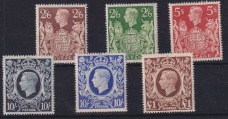 COLLECTABLE STAMPS GREAT BRITAIN 1939 High Values set of 6 unmounted mint SG 476-478c Cat £425