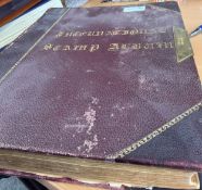 COLLECTABLE STAMPS Very old bound World stamp album 1840-1890 with a spattering of stamps included
