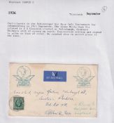 COLLECTABLE STAMPS 13th Sept 1936 Schlesinger Air Race crash cover, plane crashed while second place
