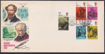 COLLECTABLE STAMPS GREAT BRITAIN 1970 Literary Anniversaries cover with Chigwell E78 handstamp (full