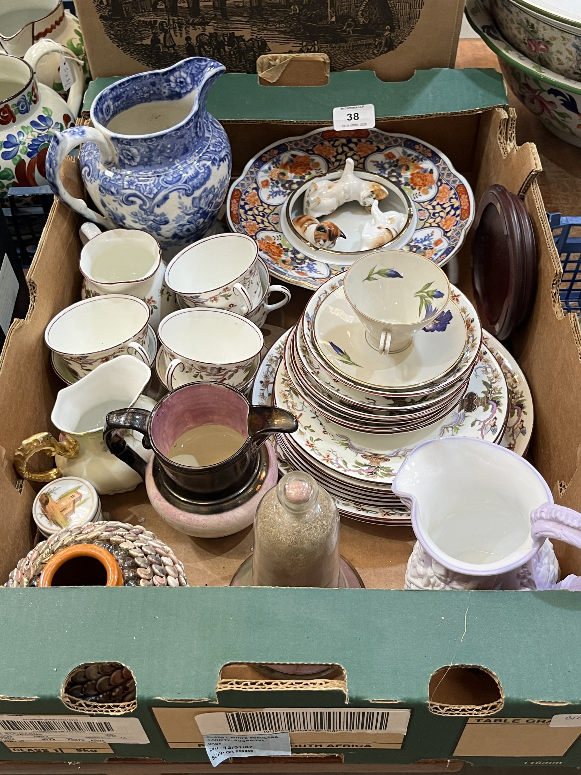 Two boxes of ceramics