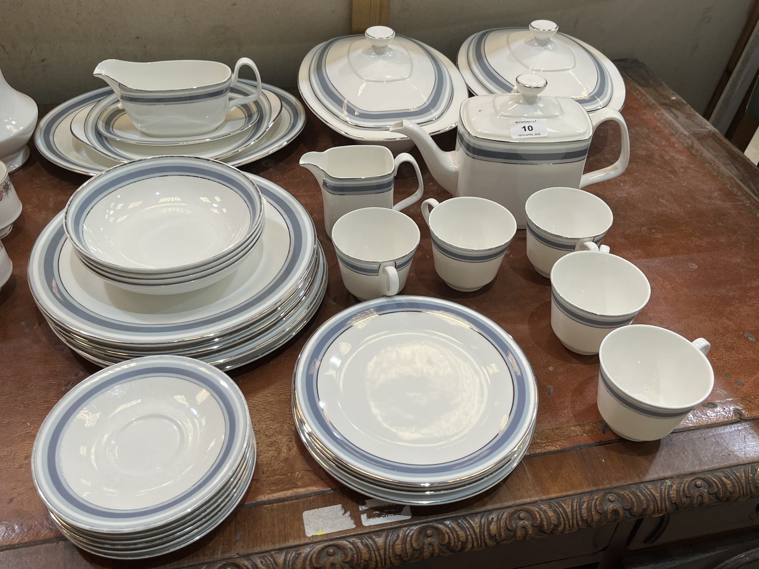 A Royal Doulton Eastbrook pattern part dinner and tea service of 33 pieces