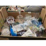 Two boxes of glassware