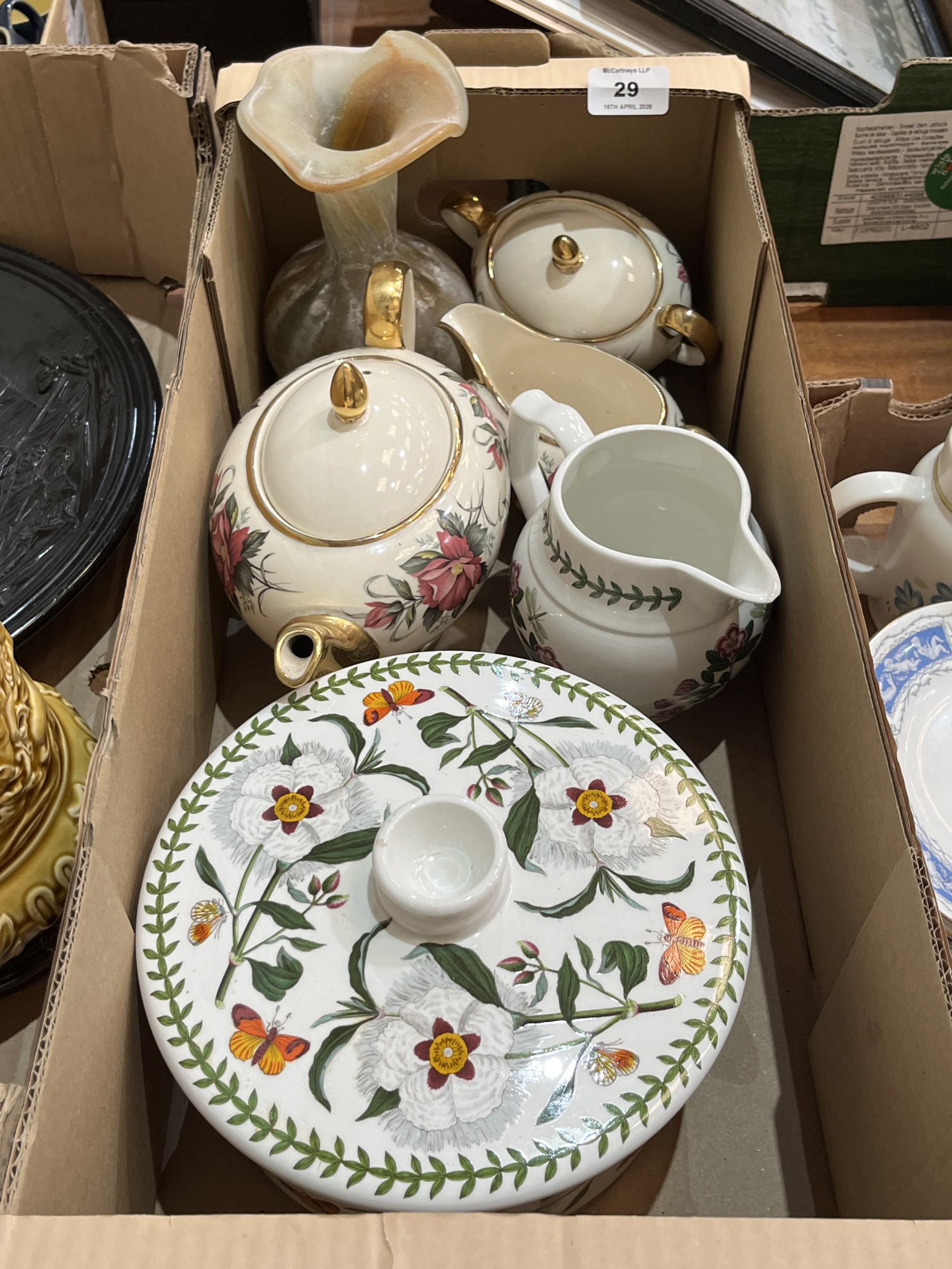 Two boxes of ceramics
