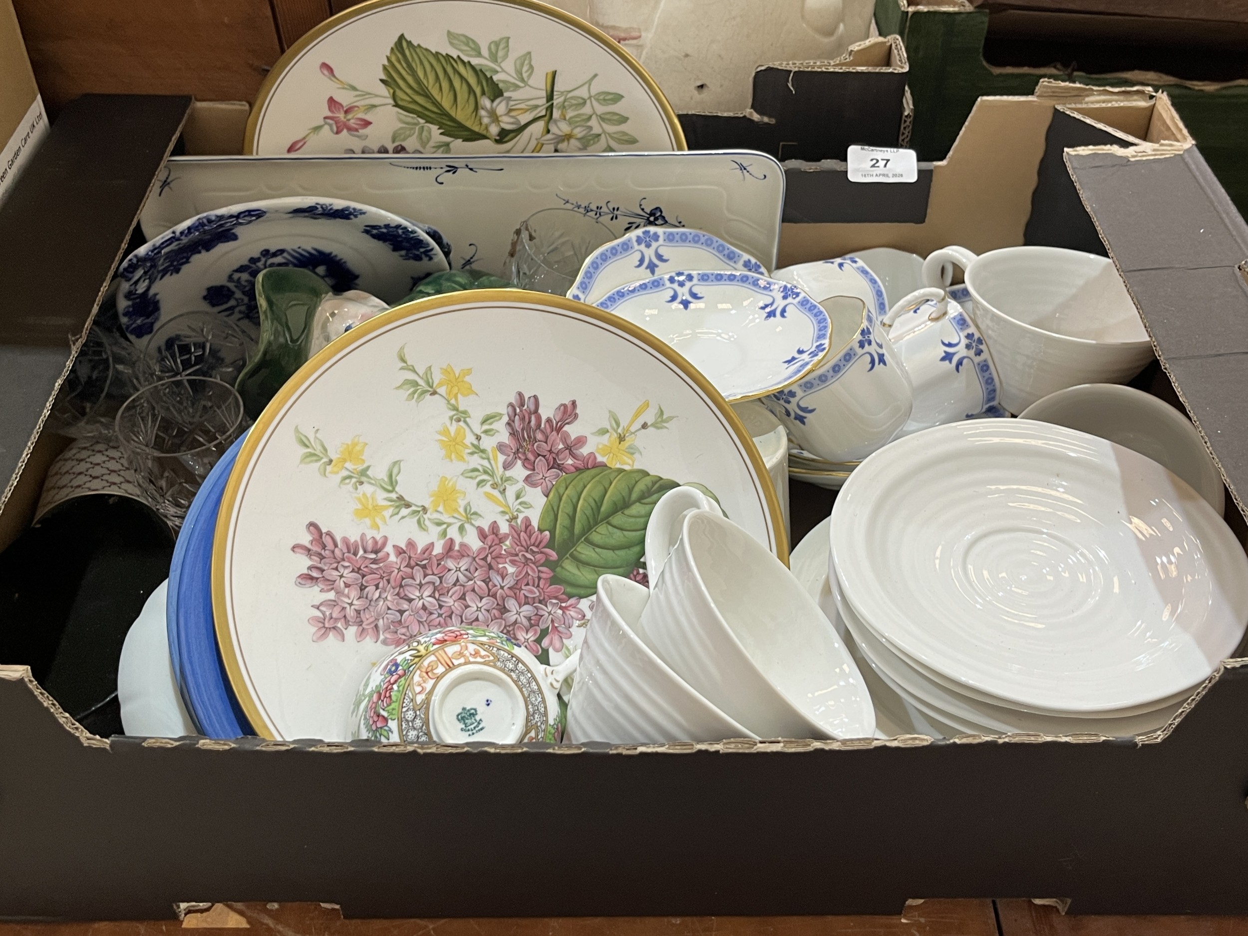 Two boxes of ceramics