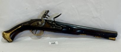 A reproduction decorative flintlock holster pistol. 19in long