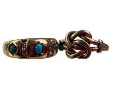 TWO GOLD RINGS, EARLY/MID 20TH CENTURY