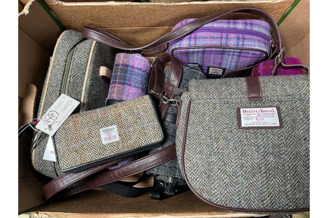 COLLECTION OF HARRIS TWEED HANDBAGS AND PURSES, EARLY 21ST CENTURY some ...