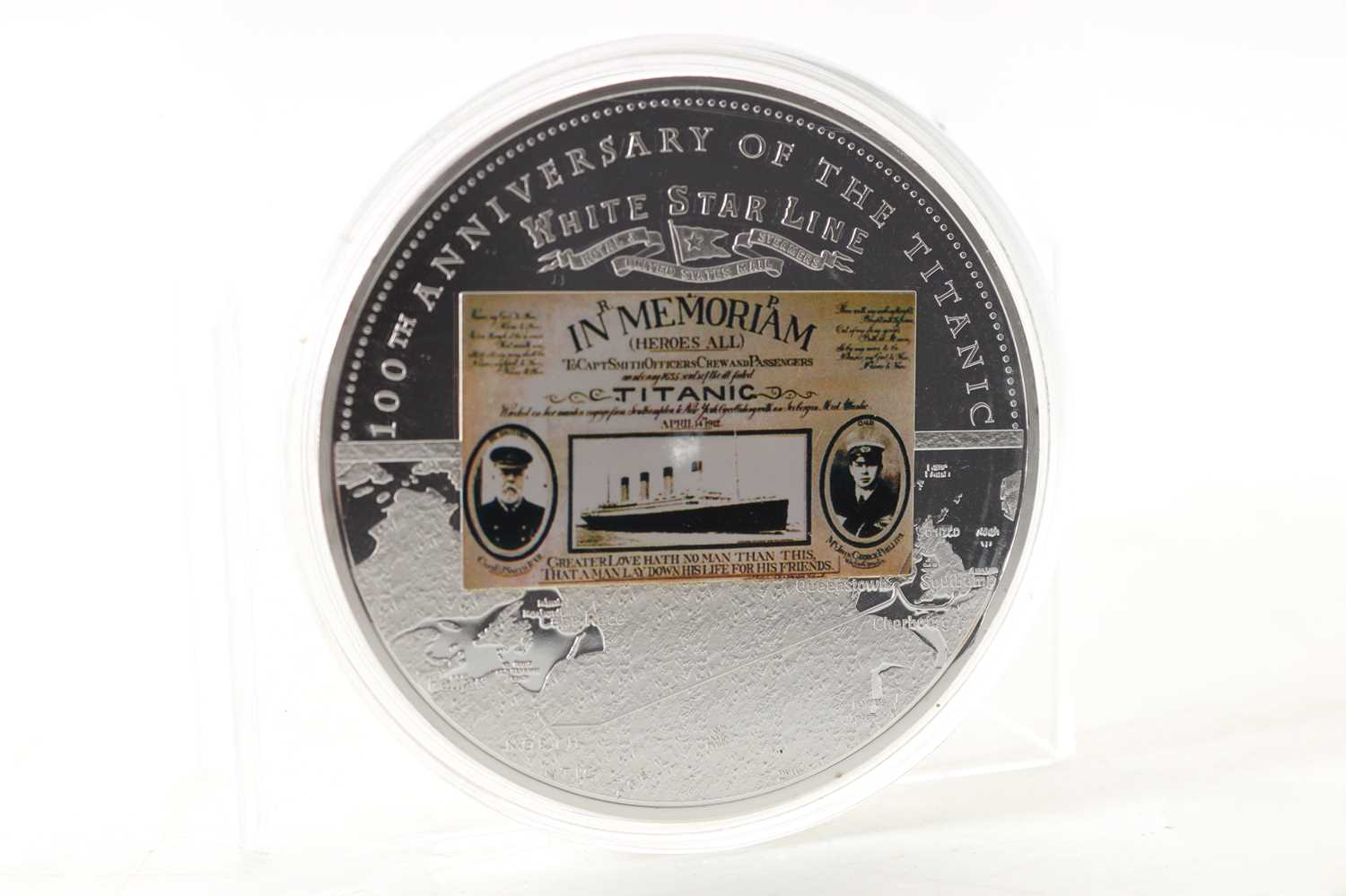 CONSTRUCTION, LAUNCH, SAILING AND SINKING OF THE R.M.S. TITANIC, FOUR OVERSIZED COINS - Image 11 of 12