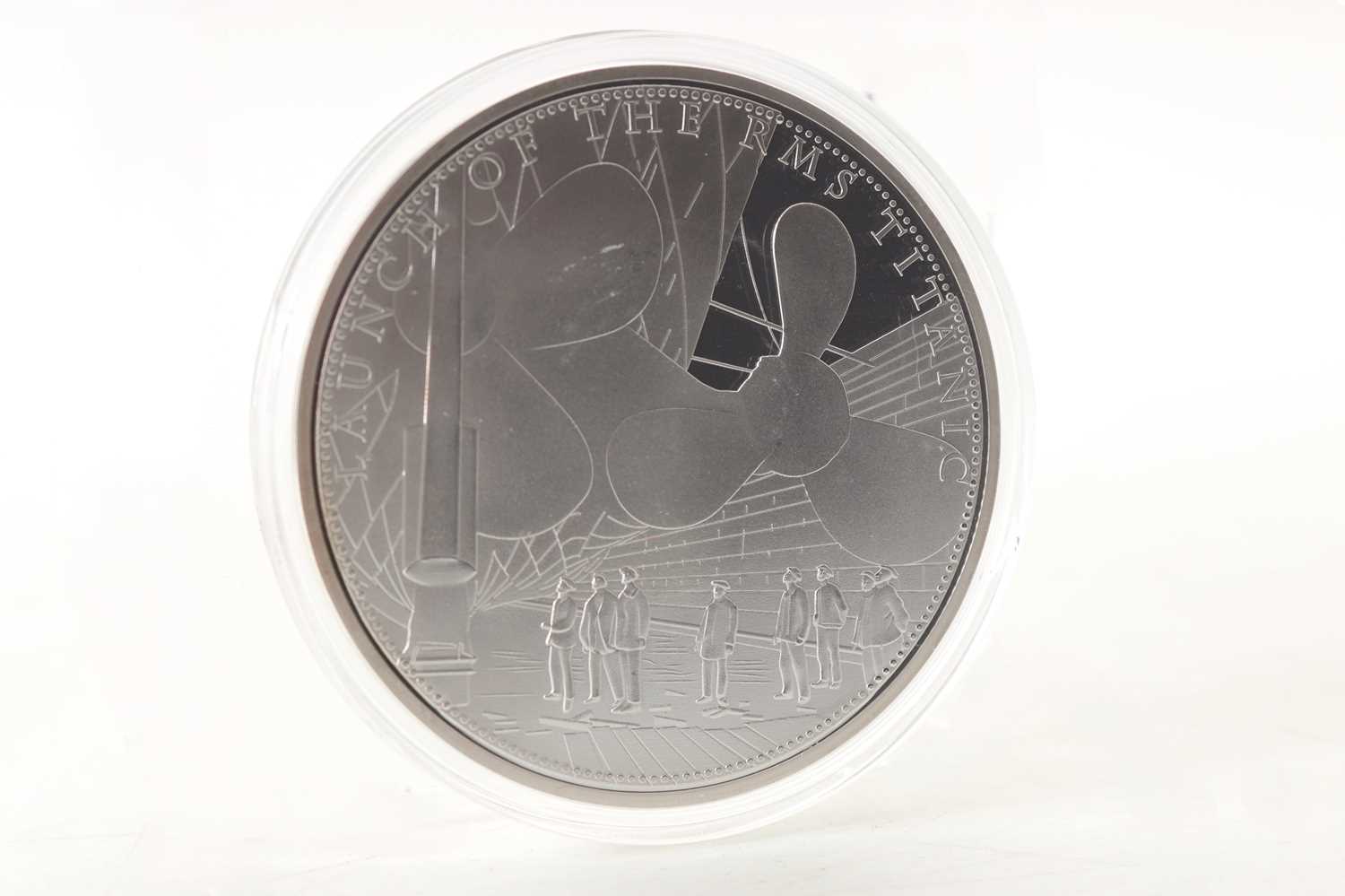 CONSTRUCTION, LAUNCH, SAILING AND SINKING OF THE R.M.S. TITANIC, FOUR OVERSIZED COINS - Image 7 of 12