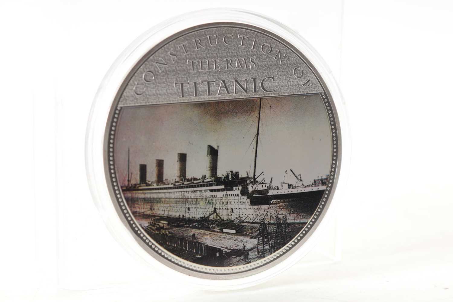 CONSTRUCTION, LAUNCH, SAILING AND SINKING OF THE R.M.S. TITANIC, FOUR OVERSIZED COINS - Image 10 of 12
