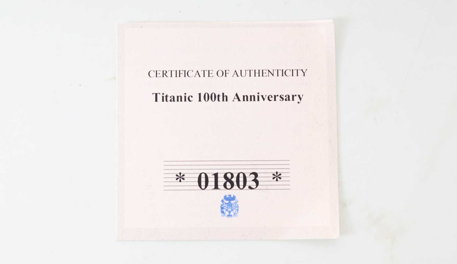 CONSTRUCTION, LAUNCH, SAILING AND SINKING OF THE R.M.S. TITANIC, FOUR OVERSIZED COINS - Image 9 of 12