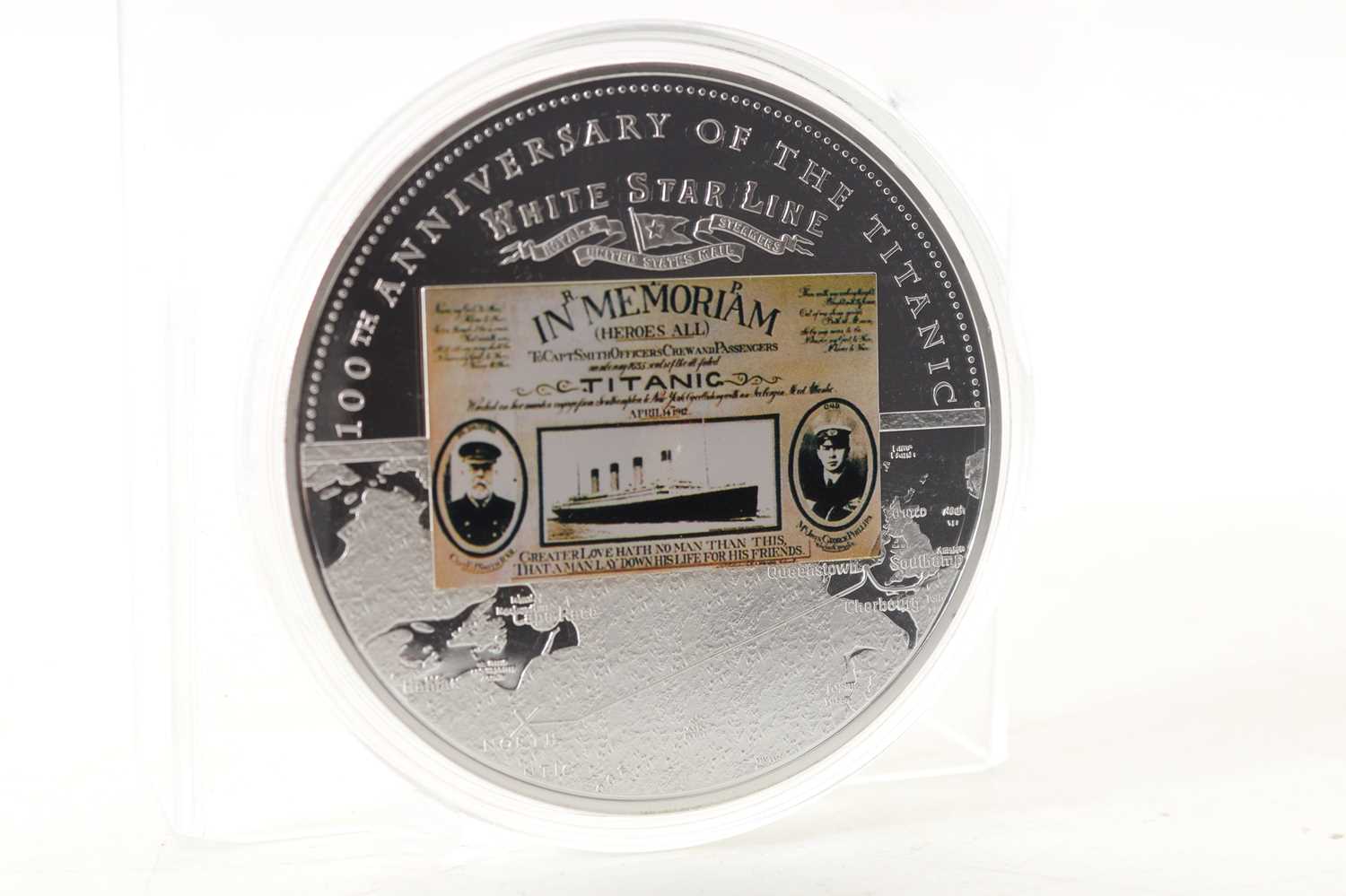 CONSTRUCTION, LAUNCH, SAILING AND SINKING OF THE R.M.S. TITANIC, FOUR OVERSIZED COINS - Image 8 of 12