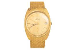 OMEGA, EIGHTEEN CARAT GOLD AUTOMATIC WRIST WATCH