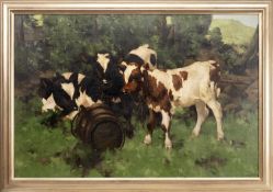 DAVID GAULD RSA (SCOTTISH 1865 - 1936), THREE CALVES