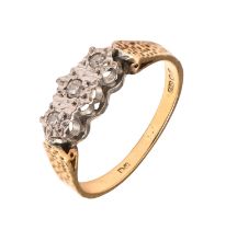 A diamond ring, illusion set, in 18ct gold, 3.1g, size J Condition Report: Light wear