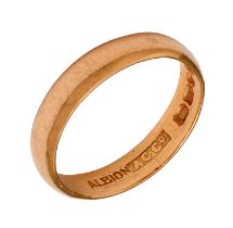 A 22ct gold wedding ring, 2.2g, size F Condition Report: Wear consistent with age