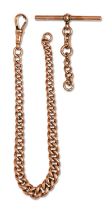 A 9ct gold watch fob and T-bar, c1900, 21cm l, links individually marked, 24.8g Condition Report: