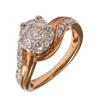 A diamond ring, in gold, 3.5g, size J Condition Report: Wear consistent with age