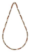 A two colour gold necklace, 41.5cm l, marked 9ct, 34g Condition Report: Good condition