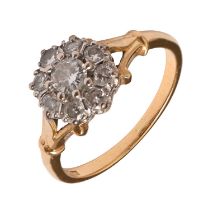 A diamond ring,  with round brilliant cut diamonds, in 18ct gold, London 1990, 4.3g, size P