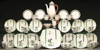 A Royal Albert Lido pattern tea service, c1930,